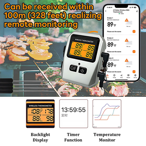 Bluetooth BBQ-thermometer met 4 sondes Draadloze grill-temperatuurmonitor voor vlees -30~300 ° C Tuya App-bediening achtergrondverlichting timer - Product Image 6