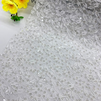 Paillettes brillantes dentelle tissu brodé dentelle broderie paillettes dentelle Net tissu pour la mariée