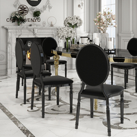 Chaises de banquet modernes noires à dossier haut en acier inoxydable pour hôtels, restaurants, mariages, événements et repas – Vente en gros