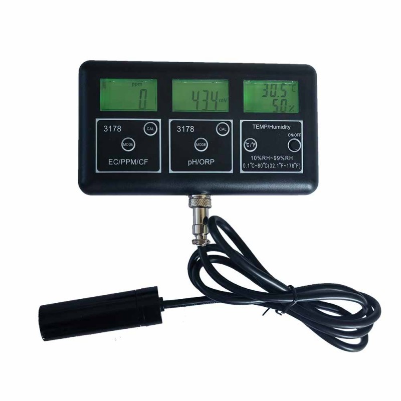 WATER QUALITY MONITOR RS485 MULTI FUNCTION ORP PH EC TDS AIR TEMPERATURE HUMIDITY METER TESTER