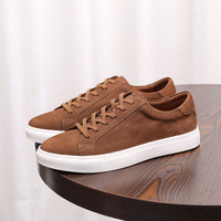 Chaussures de sport décontractées pour hommes en cuir de vachette de haute qualité, cuir véritable de première qualité, amortissantes, pour la course à pied, le skateboard et la marche