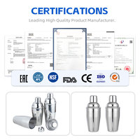 Ensemble de shaker à cocktails professionnel écologique antiadhésif en acier inoxydable de qualité alimentaire 750 ml avec logo personnalisé pour les barmans