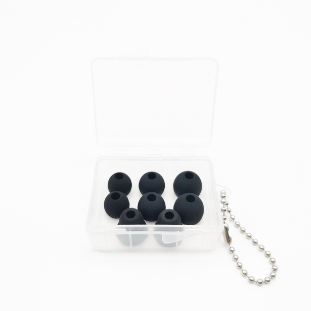 Four Pairs Replacement Earbuds Silicone Black Eartip Used with Iem Earphone
