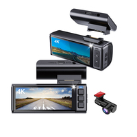 Caméra de tableau de bord double objectif WiFi 4K UHD avec moniteur de stationnement OEM, capteur G, vision nocturne, MicroSD, double canal 4K+1080P, DVR de voiture GPS
