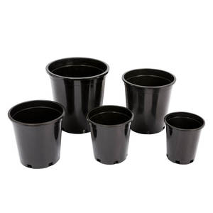 Pot en plastique de 1, 2, 3, 5, 7, 10, 15 gallons, pot de jardinage en plastique noir, pots de pépinière - Product Image 1