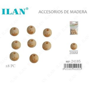 Perline in legno con design a corona da 20 mm per accessori di abbigliamento - Product Image 1