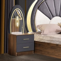 Ensemble de chambre à coucher de style turc, lit king size de luxe, chambre principale, cadre en bois, ensemble de meubles de chambre à coucher contemporains et modernes