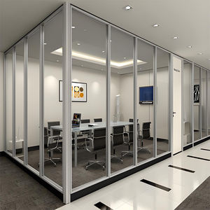 <span class=keywords><strong>Cloison</strong></span> de séparation moderne transparente en verre ignifuge facile à installer séparateur de pièce de bureau pour les repas en plein air de l'entrepôt scolaire - Product Image 2