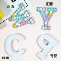 Patch Lettre Personnalisé en Perles, Applique Strass, Lettres Alphabet Perlées, DIY à Thermocoller pour Vêtements, Sacs, Vestes, Initiales