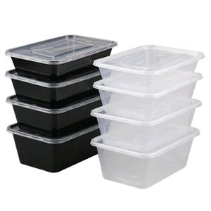Disposable clear Black square Plastic Food Container Take Away Plastic Rectangle Food <b>Box</b> <b>Lunch</b> Boxes - Product Image 1