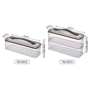 Food Storage <b>Container</b> Rectangle Clip On Lid With Handle For Noodles And Eggs - Product Image 2