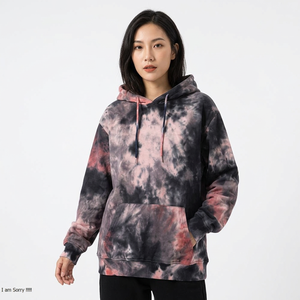 Personalizado de la pantalla de espuma de impresión bordado Logo French Terry Hoodies Tye Dye Drop Shoulder Hoodies Hombres Unisex Tie Dye Hoodies - Product Image 1