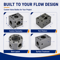 Bloc de collecteur de soupape en laiton et acier usiné sur mesure par CNC pour équipement de contrôle pneumatique et hydraulique, pièces de contrôle de fluides