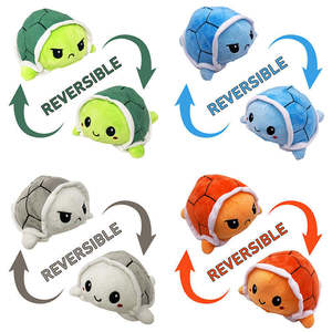 15cm Schattig Pluche Dieren Knuffel Schildpad Speelgoed Dubbelzijdig Omkeerbare Pop PP Katoenen Vulling Trooster Glimlachende Schildpad Cadeau - Product Image 2