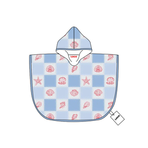Toallas con Capucha de Verano ODM/OEM para <span class=keywords><strong>Surf</strong></span> y Natación, Tejidas, de Secado Rápido, Personalizadas, con Estampado de Conchas, Suaves, para Niños, para la Playa o la Piscina - Product Image 2