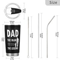 Cadeaux pour papa, cadeau de la fête des pères, cadeau d'anniversaire de la part de sa fille ou de son fils, tasse de voyage pour papa de 20 oz, gobelet isotherme en acier inoxydable, tasse à café