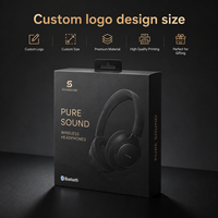 Boîte d'emballage électronique pour casque Bluetooth personnalisé avec stratification mate et gaufrage pour écouteurs