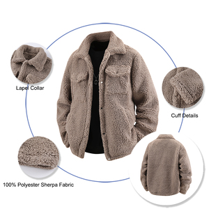 Chaqueta Sherpa con Forro de Poliéster, Chaqueta Cortavientos Transpirable con Cuello de Solapa - Product Image 2