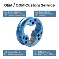 Bague en aluminium usinée CNC sur mesure, anodisée bleue, avec alésage de clavette de précision, OEM ODM acceptés