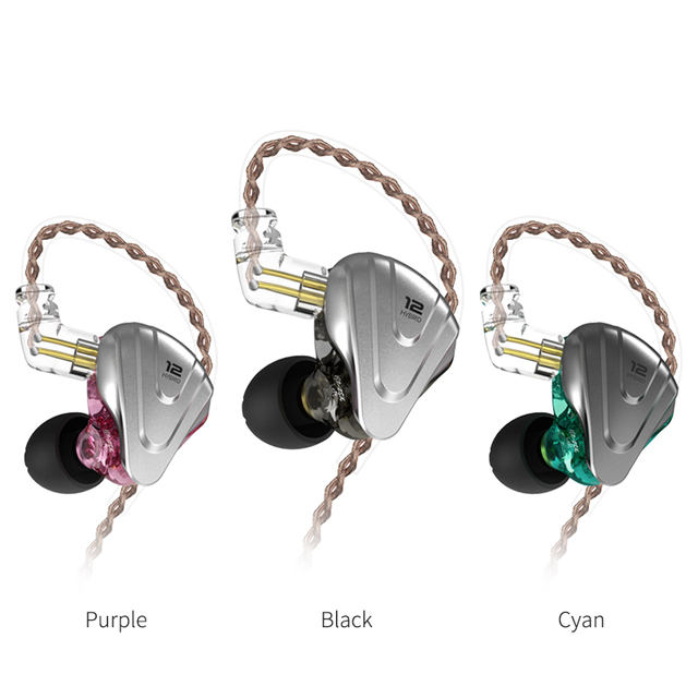KZ ZSX 5BA+1DD 12 Drivers Unit Hybrid 3.5 mm In-ear Earphones HIFI Headset DJ Monitor Earphone Earbuds KZ ZSX with Mic