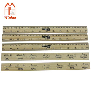Règle en bois naturel de 30 cm, règle de mesure double face avec logo personnalisé, papeterie scolaire et de bureau pour étudiants, vente en gros - Product Image 3