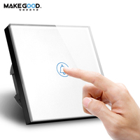 Produits de qualité supérieure pour la maison intelligente Interrupteur mural électronique de sonnette tactile en verre de couleur noire aux normes européennes