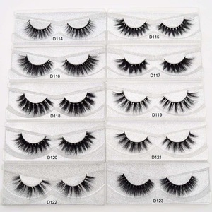 Natural 3d mink strip eyelashes wholesale handmade 5d fluffy mink lashses with custom packaging