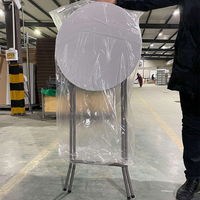 Tables de bar à cocktails pliantes portables en plastique, rondes, hautes, de 60 cm et 80 cm de diamètre, modernes, pour la location en gros, mariages, fêtes et événements