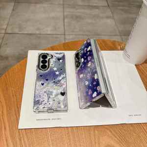 Pour Samsung Z Fold 6 & Z Flip 7, étui de téléphone pliable en PC avec motif de dessin animé scintillant, résistant aux chocs, livraison gratuite - Product Image 6