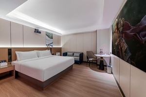 Ensemble de meubles de chambre à coucher <span class=keywords><strong>Leica</strong></span> pour hôtel, lit simple personnalisé, design moderne, taille Queen Size, ensemble de chambre à coucher en bois massif - Product Image 6