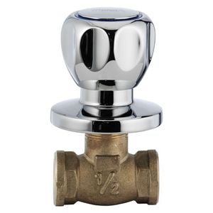 Robinet d'arrêt Domino Line chromé 1/2 pouce pour équipements de plomberie - Product Image 1