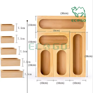 Dispensador de cajones sostenible respetuoso con el medio ambiente hecho de bambú para cocina organizador de almacenamiento de bolsas Ziplock - Product Image 6