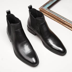 Zapatos de Cuero con Punta en Pico para Hombre, Zapatos Formales de Negocios de Cuero Genuino, Zapatos de Novio para Boda, Zapatos Derby con Suela Gruesa para Aumentar la Estatura - Product Image 5