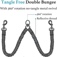 Laisse rétractable double pour chiens de taille moyenne et grande, réfléchissante, en nylon classique, multifonctionnelle, pour animaux de compagnie, vente chaude, transfrontalière