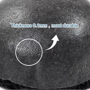 Prothèse capillaire pour hommes en cheveux humains, base en PU, peau en PU durable 0,12 mm, densité moyenne, <span class=keywords><strong>Always</strong></span> Hair pour hommes - Product Image 2