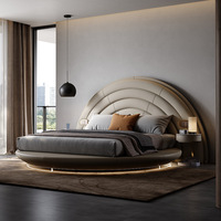 Meubles de chambre à coucher personnalisés Lit double à ossature métallique en bois Lit style moderne français style européen