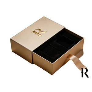 Boîtes personnalisées pour l'emballage, boîte à parfum de luxe en or avec logo en feuille d'or, emballage cadeau pour les cosmétiques parfumés - Product Image 1