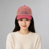Casquette de baseball en velours côtelé personnalisée, vente en gros, broderie logo lettre, style vintage Dad Hat, 6 panneaux, non structurée