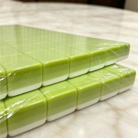 Precio de Fábrica, Fichas de Mahjong Americanas Rectangulares de Acrílico de 4 Capas, Color Verde Manzana, 160 Piezas, Personalizadas y de Lujo