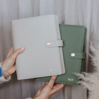 Reliure à anneaux en cuir PU vert personnalisée, reliure en cuir pour voyageurs, reliure dorée à 6 anneaux, planificateur A5, carnet de notes, couverture avec bouton