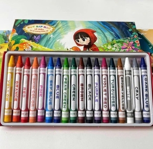 Lot de 18 crayons de cire soyeux non toxiques OEM, personnalisables, multicolores, pour marquage sur bois, offre d'exportation en gros - Product Image 1
