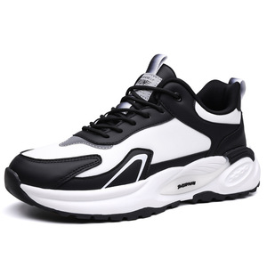 Baskets Chunky pour Hommes à Bout Rond, Tige Synthétique, Semelle Extérieure en Caoutchouc, Semelle Intermédiaire EVA Amortie, Doublure Douce, Chaussures de Sport à Lacets pour l'Automne - Product Image 5