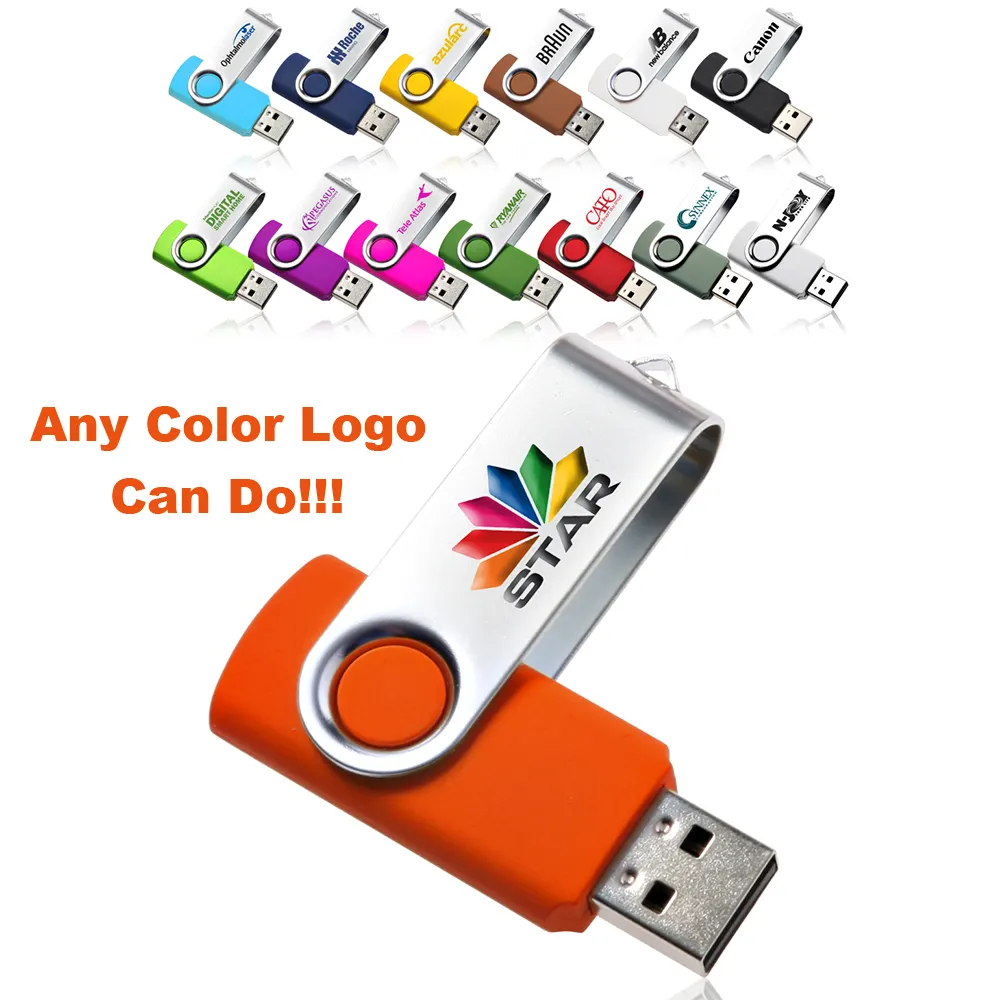 Novità all'ingrosso Logo personalizzato a buon mercato 3.0 2gb 8gb 16gb 32gb 64gb 256gb 1tb Mini girevole Pendrive Memory stick penna Usb Flash drive