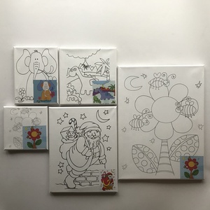 Kids 30*40 cm Wooden <strong>Frame</strong> 1c Printing Pre-printed Acrylic <strong>Paint</strong> Art Canvas Set - Product Image 5