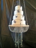 Support à gâteau suspendu de luxe LANJO, style lustre, pour décoration de mariage et d'événements