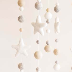 Marco de arco de madera para decoración de cuarto de bebé, bola de lana de fieltro colgante artesanal, <span class=keywords><strong>kit</strong></span> móvil para <span class=keywords><strong>cuna</strong></span>, regalo nórdico para baby shower - Product Image 3
