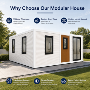 Casa Contenedor Modular Moderna, Casa Prefabricada Pequeña, Diseño Rectangular con Diseño Personalizado, Soporte y Asistencia de Instalación - Product Image 1