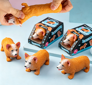 <span class=keywords><strong>Giocattolo</strong></span> Antistress a Forma di Cucciolo di Corgi, 9cm, Morbido ed Elastico, Riempito di Sabbia, in TPR, Simulazione Animale, Palla Antistress - Product Image 1