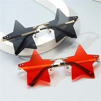 Lunettes de soleil sans monture en forme d'étoile, transparentes, pour femmes/hommes, lunettes de fête, lunettes pentagramme super mignonnes