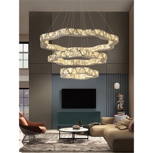 Nuovo Lampadario <span class=keywords><strong>a</strong></span> <span class=keywords><strong>Sospensione</strong></span> LED Multistrato in Acciaio Inox e Cristallo, Stile Lusso Leggero, <span class=keywords><strong>per</strong></span> Hall di Hotel, Soggiorno, <span class=keywords><strong>Camera</strong></span> <span class=keywords><strong>da</strong></span> <span class=keywords><strong>Letto</strong></span>, Colore Prugna - Product Image 3